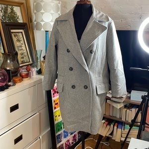 Banana Republic light grey pea coat, size Small